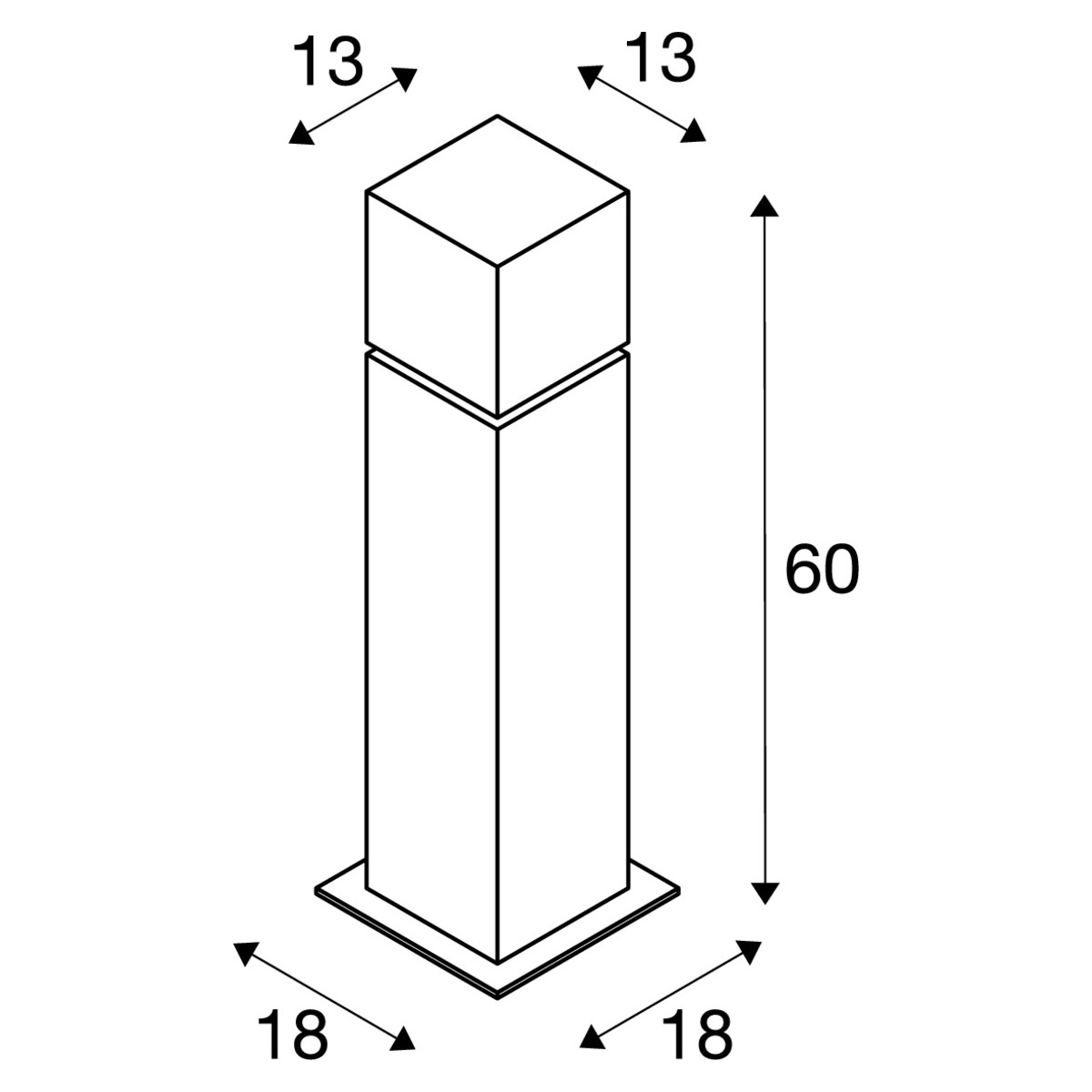 slv square pole60 rozmery