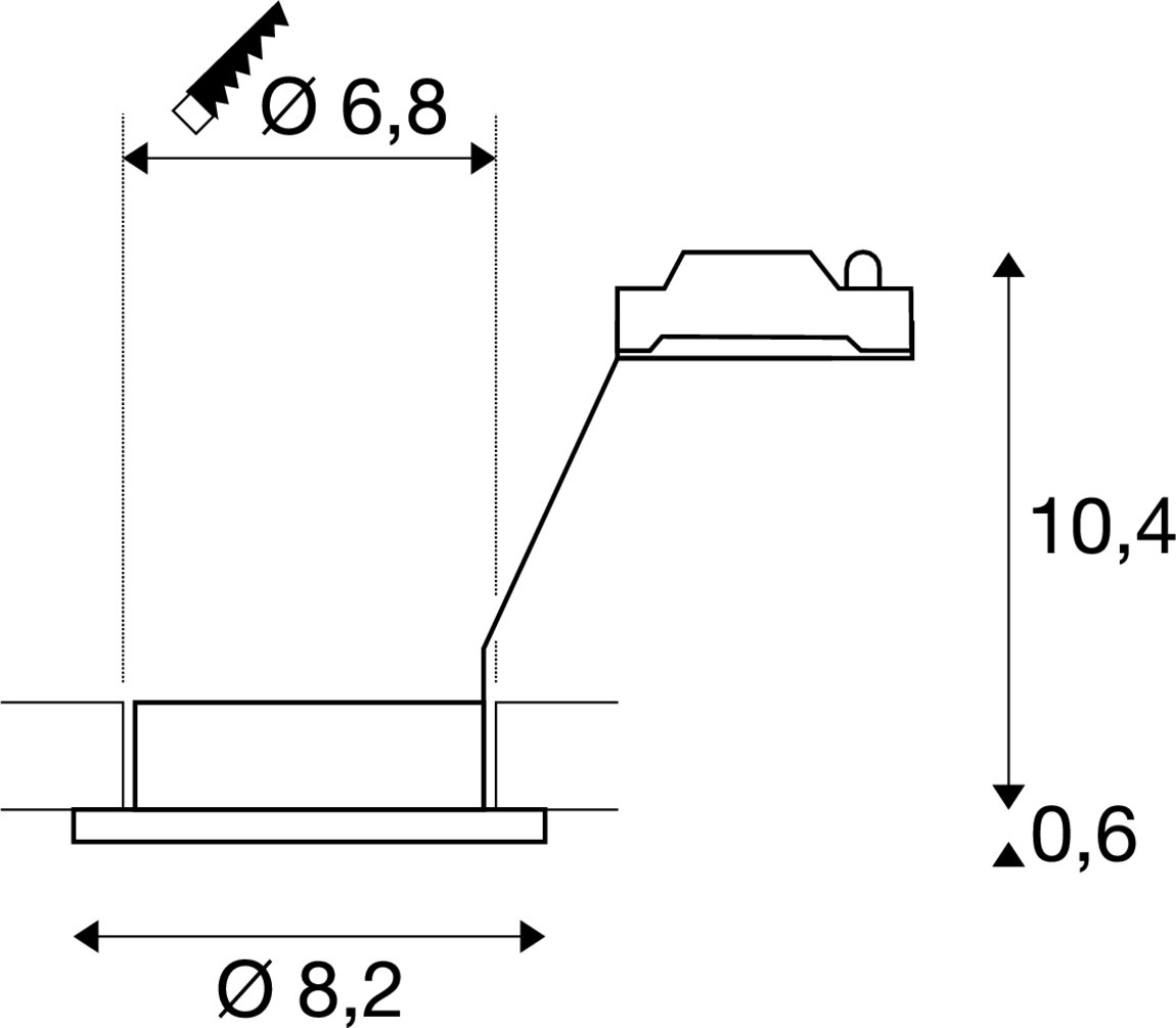 42114 7 slv dolix out venkovni matne chromova zapustna bodovka gu10 max 50w prumer 8 2cm ip65_rozmery