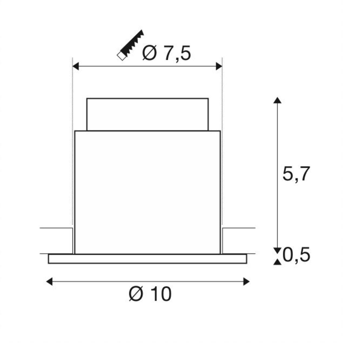 42192 7 slv varu venkovni cerna bodovka led 5w 2700k prumer 10cm ip65_rozmery