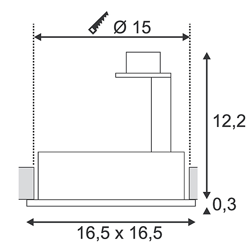 42444 3 slv new tria 150 bila zapustna bodovka 1x75w gu10 es111 16 5x16 5cm_rozmery