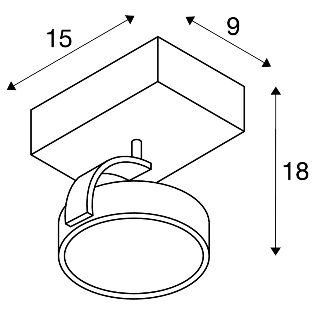 42918 11 slv kalu stropni otocna bodovka 1xgu10 kartacovany hlinik delka 15cm_rozmery