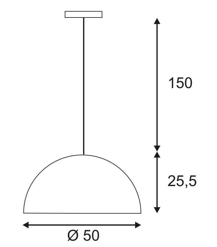 43497 10 slv forchini pd 1 zavesne svitidlo 1x40w e27 cerna zlata prumer 50cm_rozmery