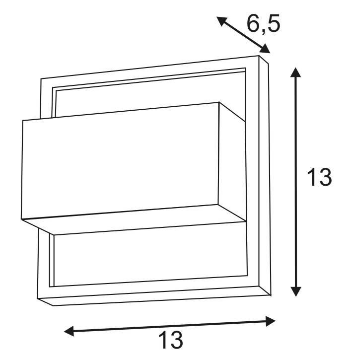 43986 12 slv dacu up down exterierove nastenne svitidlo 1x40w stribrnoseda ip44 13cm_rozmery
