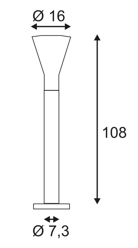 44178 8 slv alpa cone venkovni sloupkove svitidlo 1x24w e27 stribrnoseda ip55 108cm_rozmery