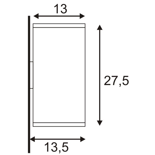44310 5 slv theo big up down wall venkovni nastenne svitidlo 2x75w gu10 es111 grafit vyska 27cm ip44_rozmery