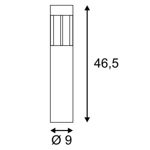 44727 4 slv slots 45 venkovni sloupek 6 3w led 3000k antracit vyska 46 5cm_rozmery