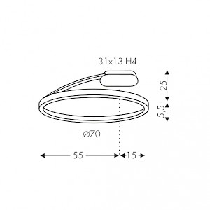 45396 3 teamitalia bellai home bile stropni kruhove svitidlo 43 28w led 3000k prum 70cm_rozmery