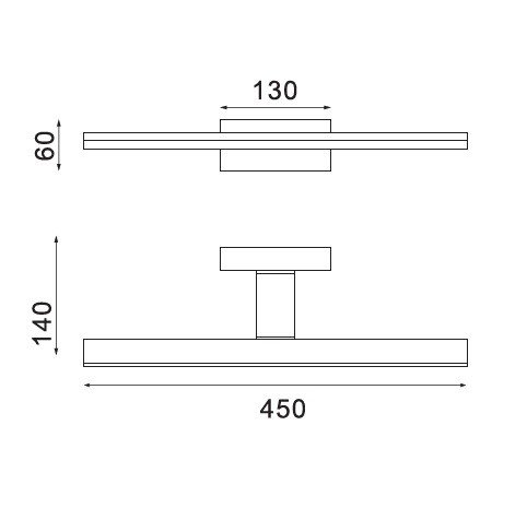 55092 5 mantra morne nastenne svitidlo nad zrcadlo chrom led 12w 1080lm 4000k sirka 45cm ip44_rozmery
