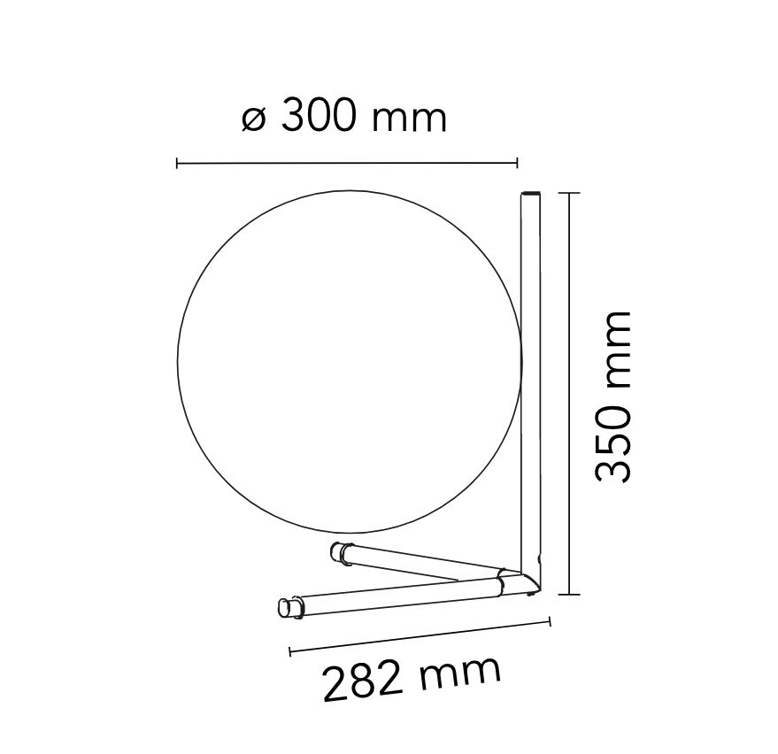55905 5 flos ic lights table 2 designova lampa se stmivacem 1x205w e27 cervena vyska 35cm_rozmery
