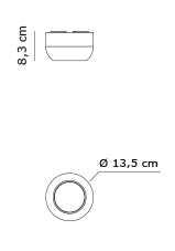 5838 1 axolight urban p bile stropni svitidlo 15w led 3000k stmivatelne vyska 8 3cm_rozmery