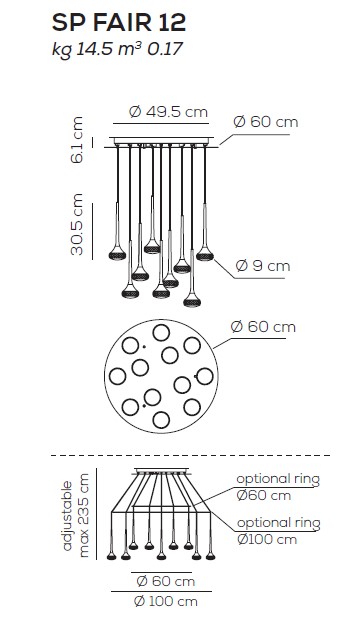 5988 7 axolight fairy designove kruhove zavesne svitidlo 12x6 4w led chrom ambrove sklo prumer 60cm_rozmery