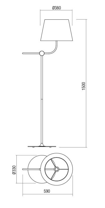 redo moris stojaci retro lampa rozmery