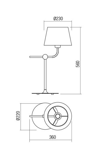 redo morris stolni retro lampa rozmery
