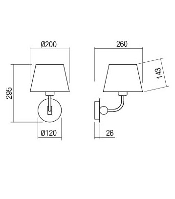 redo morris nastenna retro lampa rozmery
