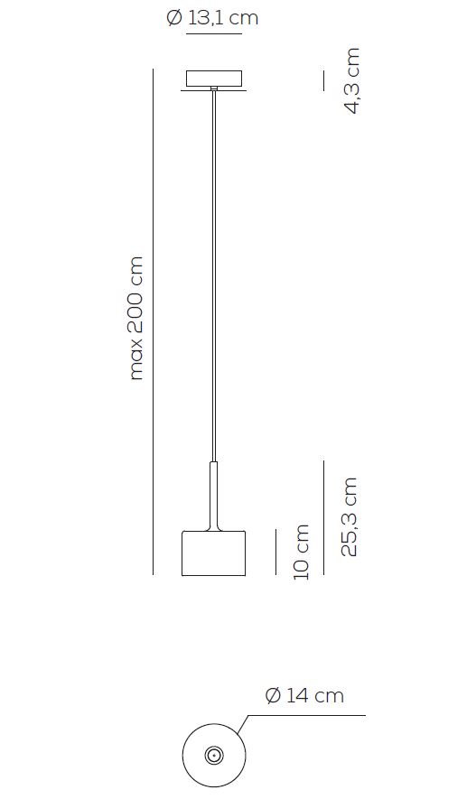 6393 13 axolight spillray g zavesne svitidlo z sedeho kouroveho skla led 1 5w g4 prum 14cm_rozmery