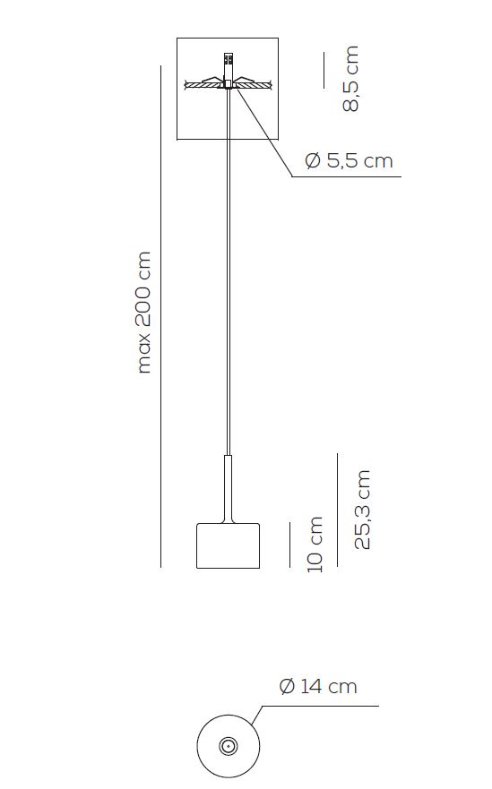 6405 13 axolight spillray gi zavesne svitidlo z cerveneho skla led 1 5w g4 prum 14cm zapustena montaz_rozmery