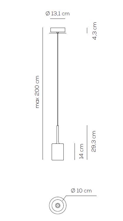 6414 13 axolight spillray m zavesne svitidlo z bronzem pokoveneho skla led 1 5w g4 prum 10cm_rozmery