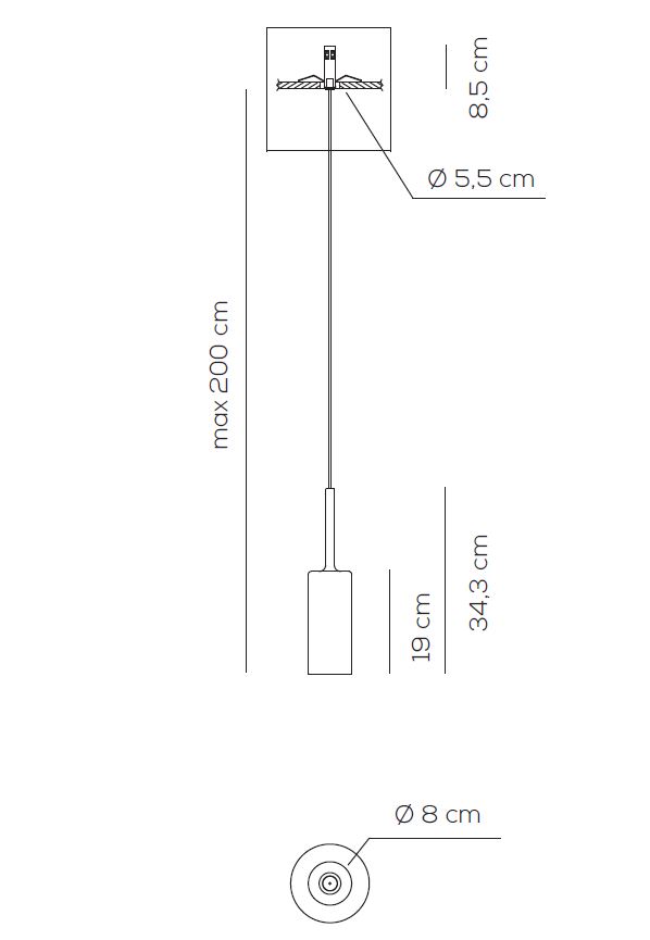 6459 13 axolight spillray pi zavesne svitidlo z cerveneho skla led 1 5w g4 prum 8cm zapustena montaz_rozmery