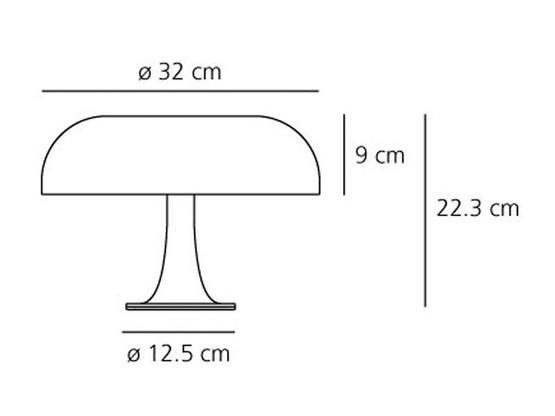 66 2 artemide nessino oranzova designova stolni lampa 4x20w e14 vyska 22cm_rozmery