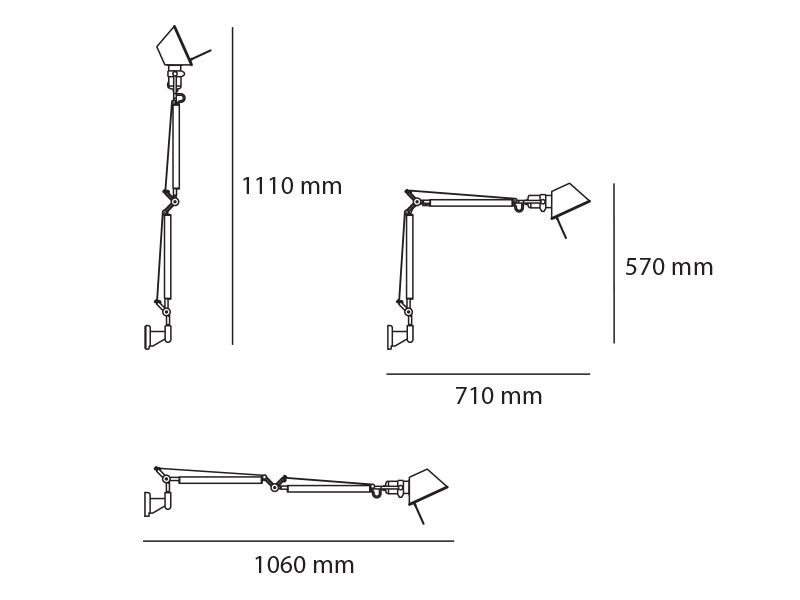 artemide tolomeo mini parete rozmery