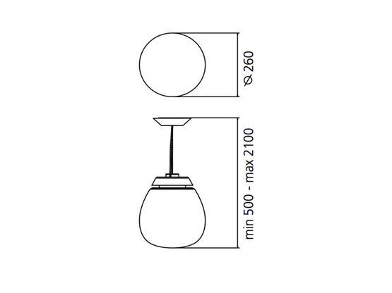 714 3 artemide empatia 26 designove zavesne svitidlo 19w led 3000k prum 26cm_rozmery