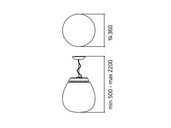 720 4 artemide empatia 36 designove zavesne svitidlo 29w led 3000k prum 36cm_rozmery
