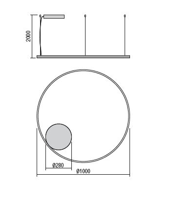 redo orbit direct zavesne kruhove svitidlo 66w led 3000k bila prum 100cm_rozmery