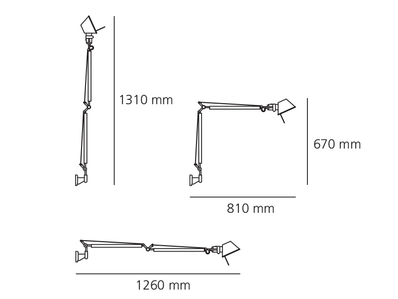 artemide tolomeo paret_rozmery
