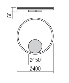 Redo Orbit direct, nástěnné/stropní kruhové svítidlo, 25W LED 4000K DALI, bílá, prům. 40cm_rozmery