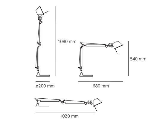 792 3 artemide tolomeo mini designova stolni lampa 1x77w e27 hlinik 108 cm_rozmery