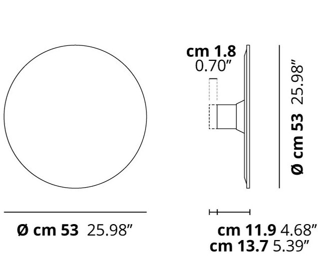 Lodes Puzzle Mega Round Small, černé svítidlo pro nepřímé osvětlení, 3x15W LED 3000K stmívatelné, prům. 53cm_rozmery