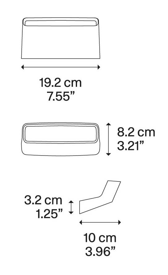 Lodes Aile, červené nástěnné svítidlo pro nepřímé světlo, 2x8W LED 3000K stmívatelné, délka 19,2cm_rozmery