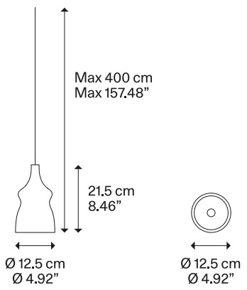 Lodes Nostalgia small chrome, pochromované sklo/černý závěs, 7W LED 2700K, prům. 12,5cm_rozmery