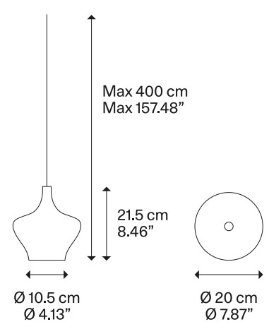 Lodes Nostalgia medium chrome, pochromované sklo/černý závěs, 7W LED 2700K, prům. 20cm_rozmery