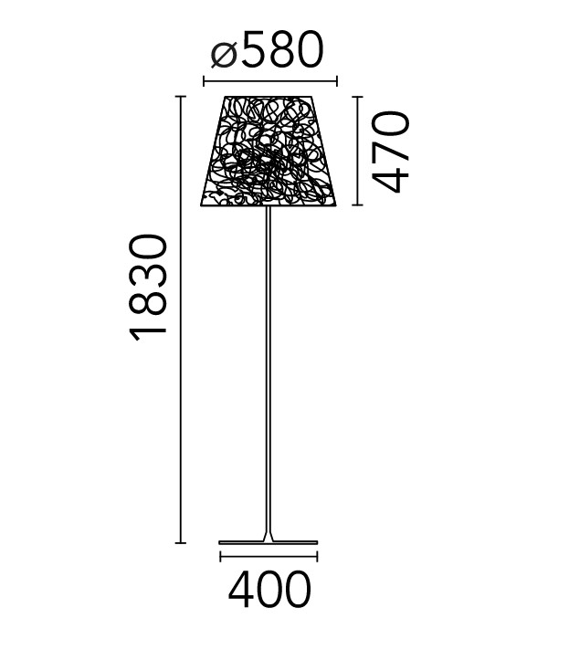 flos ktribe green outdoor lampa_rozmery