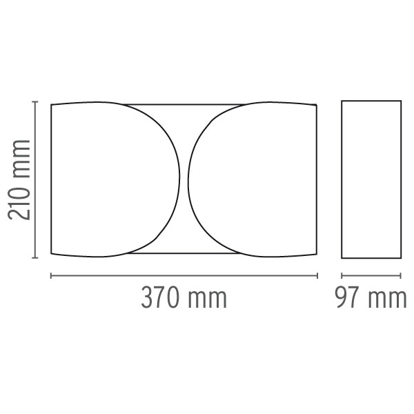 11079 3 flos foglio designove nastenne svitidlo 2x100w e27 bila delka 37cm_rozmery