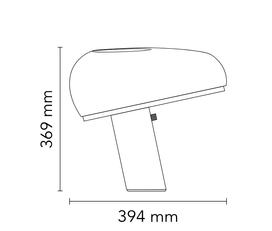 11505 5 flos snoopy designova stolni lampa se stmivacem v kombinaci cerne a mramoru 1x105w e27 vyska 36 9cm_rozmery