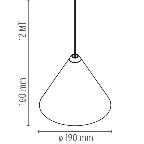 11529 5 flos string light cone head svitidlo s 22m dlouhym kabelem 26w led 2700k dotykove ovladani bluetooth prum 19cm_rozmery