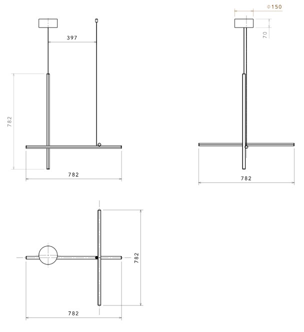 Flos coordinates suspension F1860044 rozmery