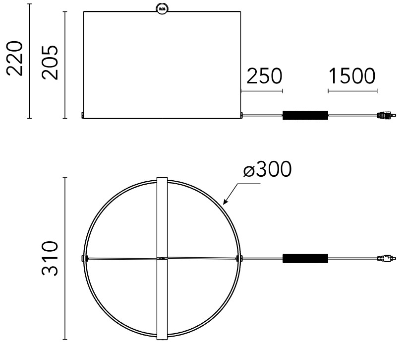 Flos ToTie F7543031 rozmery