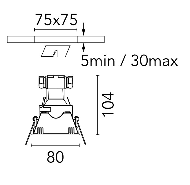 Flos easy kap 80 fixed square rozmery