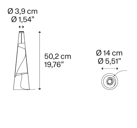 lodes cono di luce lamp rozmery