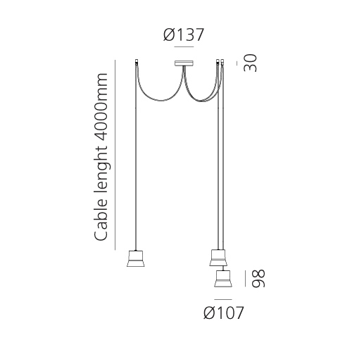 artemide gio light cluster silhouette rozmery