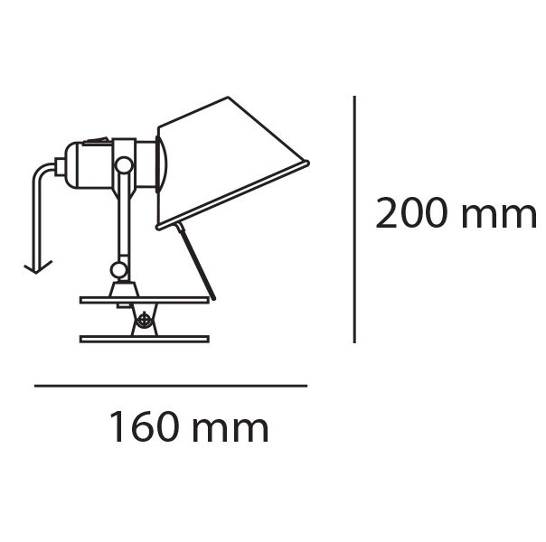 artemide tolomeo pinza rozmery