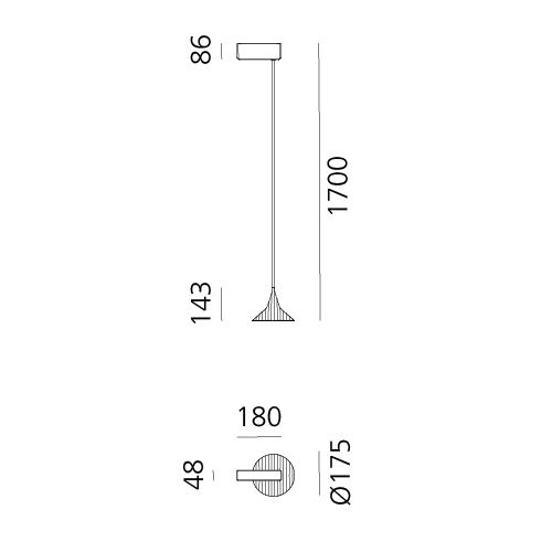 Artemide Unterlinden Suspension 175 rozmery