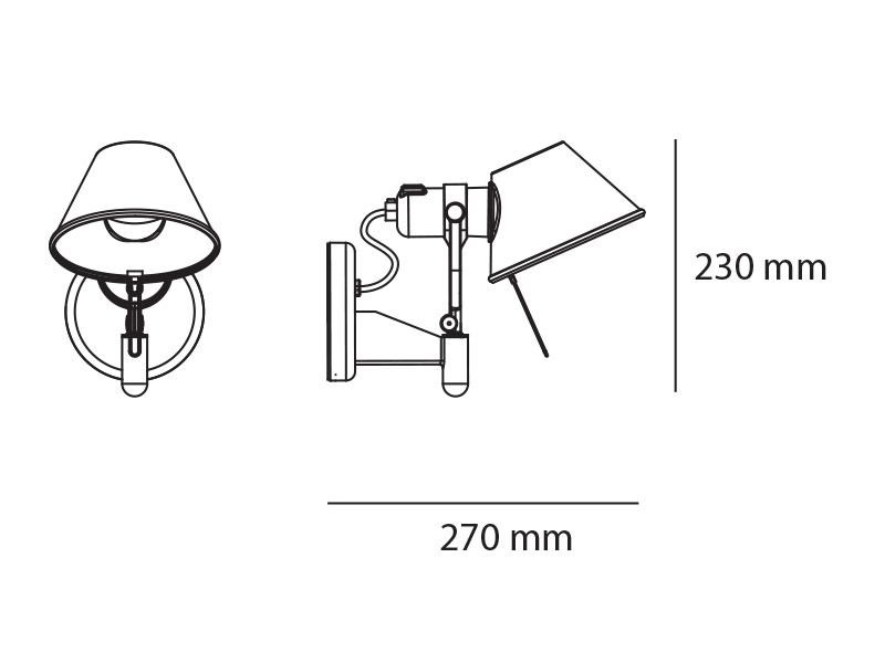 artemide tolomeo faretto silhouette2210975 800x600 rozmery