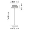11364 5 flos romeo moon floor designova stojaci lampa se stmivacem 1x250w e27 vyska160cm_rozmery