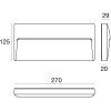 14928 3 iled envelope w wall recessed bile nastenne svitidlo 9 5w led 3000k 27x12 5cm ip65