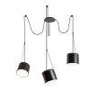 Redo Dodo, 3 černá svítidla na 3m lanku s průvěsem, 3x15W E27, prům. 16cm