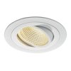 SLV New Tria, bílá kulatá bodovka, 16W LED 3000K stmívatelná, prům.13cm